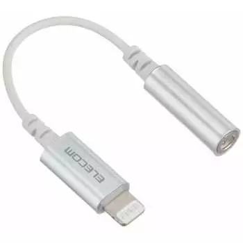 ELECOM Audio Adapter Conversion Cable [Lightning & 3.5mm] Earphone 4 Pole (Supports Calls) High Durability APPLE Certified Product Silver EHP-L35DS01C