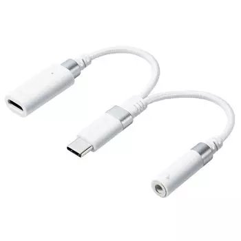 ELECOM Audio Adapter Equipped with DAC High Resolution Compatible Compatible with USB Power Delivery Highly Durable White Not Compatible with iPhone