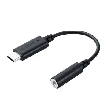 ELECOM Audio Adapter with USB-C & 3.5mm DAC [Music/Call] Black [Verified to be compatible with iPhone 16 series] MPA-C35DBK