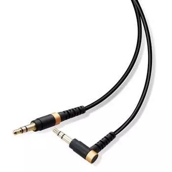ELECOM Audio Cable 1m AUX 3.5 Male to 3.5 Male (L-shaped) Heavy Duty Slim Cable Black AX-35MSL10BK
