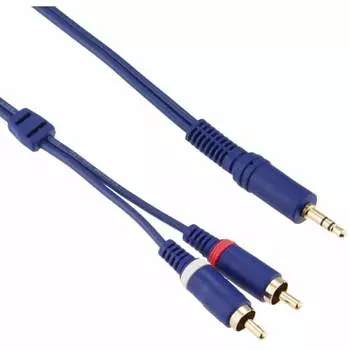 ELECOM Audio Cable 3.5?? Stereo Mini Plug - Pin Plug x 2 (Audio L:R) 1m [Frustration Free Package (FFP)] DH-MWR10/E