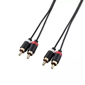 ELECOM Audio Cable Pin Plug (L-R) - Pin Plug (L-R) Extra Fine/Gold Plated Black 3m DH-WRN30