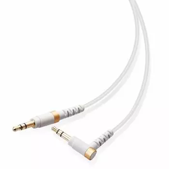 ELECOM AUX Cable Male to Male Heavy Duty Slim White 3.5 3.5 (L-shaped) 1.0m
