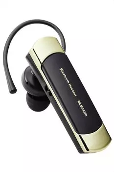Elecom Беспроводной одинарный наушник с поддержкой питания микрофона и кнопки регулировки громкости, который может прослушивать 2 устройства связи одновременно на гарнитуре Gold,