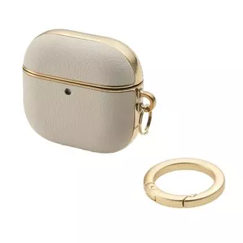 Elecom Чехол для AirPods 4-го поколения AirPods с функцией активного шумоподавления Мягкий кожаный чехол &me Plated Line Grey AVA-AP06PLMJGB