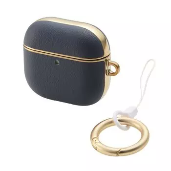 Elecom Чехол для AirPods AirPods 4-го поколения с активным шумоподавлением Мягкий кожаный чехол с покрытием Line Blue AVA-AP06PLMBU