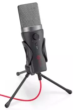 ELECOM Condenser Microphone USB Connection Unidirectional Black [Mute Function/Gain Control/Mini Tripod] HS-MC13UBK чёрный
