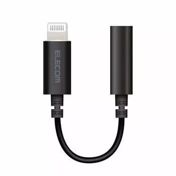 ELECOM Conversion Cable Lightning to 4 Pole Earphone Terminal Headphone Adapter Apple Certified Product Black MPA-XL35DS01BK