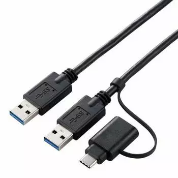 ELECOM Data Migration Cable Compatible with Windows Mac USB3.0 Type-C Adapter Included 1.5m Black UC-TV6BK