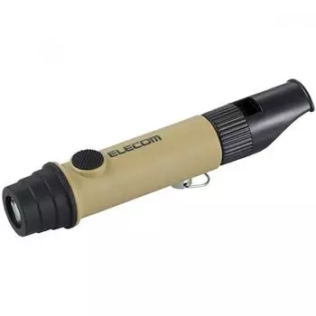 Elecom De Kd03be [фонарик светодиодный фонарь свисток для оказания помощи при стихийных бедствиях маленький на батарейках водонепроницаемый пылезащитный IP44 бежевый]
