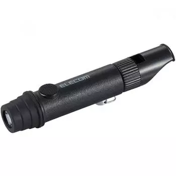 Elecom De Kd03bk [фонарик светодиодный фонарь для оказания помощи при стихийных бедствиях свисток маленький на батарейках водонепроницаемый пылезащитный IP44 черный]