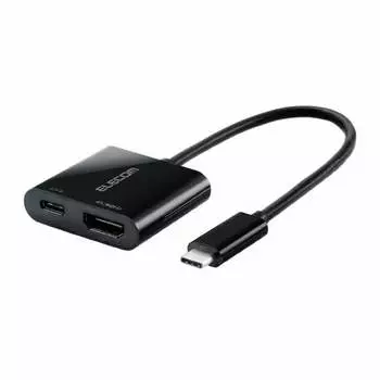ELECOM Docking Station USB-C HDMI Conversion TYPE-C HDMI & Power Supply Port Conversion Adapter Black [Verified Compatibility with iPhone 16 Series] A