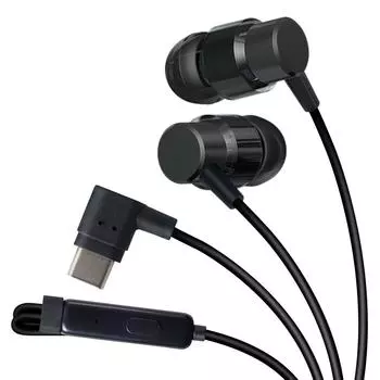 ELECOM Earphones Canal Type USB TypeC Analog 9.2mm Driver CS100M Black EHP-CACS100MXBK