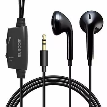 ELECOM Earphones for TV [Non-pressure inner ear type] 14.2mm driver Affinity sound 3.0m Black EHP-TV11I3XBK