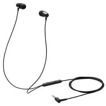 ELECOM Earphones Wired for Children 3.5mm Connection 4 Pole In-Ear Type Heavy Duty Mute Switch Included Black HS-KD05TBK Earphone Part: Approx. Width