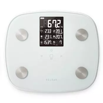 ELECOM ECLIA Weight Body Composition Backlit Visceral Fat Subcutaneous Fat Body Fat Skeletal Muscle Basal 100g unit large measurement item list white