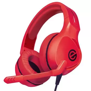 ELECOM Gaming Headset Wired 3.5mm with Microphone [PS5 / PS4 / Switch] Lightweight Binaural Overhead 50mm Driver Controller Included Red HS-G01RD