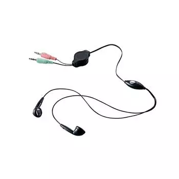 ELECOM гарнитура микрофон бинауральные внутренние наушники рулонное крепление 1.05м HS-EP14BK