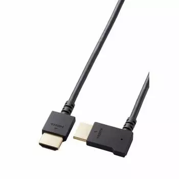 ELECOM HDMI Cable 1.5m L-shaped Right-facing Soft High Speed 4K2K(30Hz) [HIGH SPEED with ETHERNET Certified] Black CAC-HD14EYR15BK