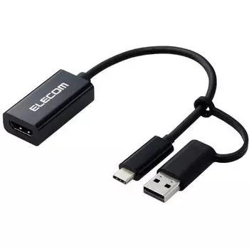 ELECOM HDMI Capture Unit [HDMI to USB-A / USB-C] 4K (3840 x 2160)/30Hz HDMI Non-certified HDMI Conversion Cable Black AD-HDMICAPBK