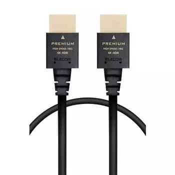 ELECOM HDMI кабель 1м тонкий премиум 4K2K(60Гц) [Премиум HDMI(р) Сертифицированный стандарт кабеля] 18 Гбит/с для телевизоров, ПК, игровых консолей и т. д.. eARC Черный ECDH-HDPES