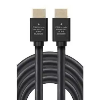 ELECOM HDMI-кабель 5м Премиум 4K2K(60Гц) [Премиум HDMI(р) Сертифицированный стандарт кабеля] 18 Гбит/с для телевизоров, ПК, игровых консолей и т. д.. eARC Черный ECDH-HDP50BK