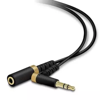 ELECOM Headphone Earphone Extension Cord Highly Durable 3.5 L-shaped Plug 2m Black EHP-35ELS20BK