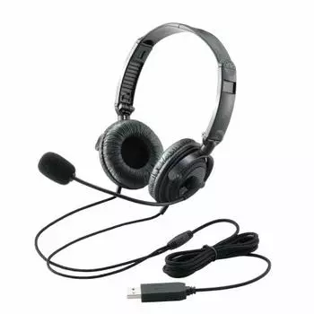 ELECOM Headset Wired USB Microphone Binaural Overhead 1.8m Foldable 40mm Driver Black HS-HP20UBK