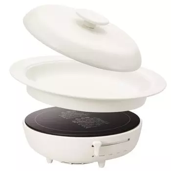 ELECOM IH Кухонный нагреватель Плита Керамическое покрытие Кастрюля-гриль 4 уровня регулировки температуры Поставляется со специальной пластиной Поставляется со специальной крышкой Поставляется