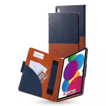 ELECOM iPad 10.9 10th Generation (2022) Case Cover Flap Case Free Angle Soft Leather Material Navy TB-A22RPLFDTNV