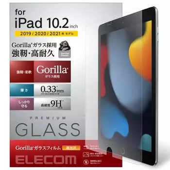 ELECOM iPad Generation Glass Film Real Glass Gorilla 10.2 9th/8/7th (2021/2020/2019) TB-A19RFLGGGO чистый