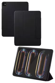 Elecom IPad Pro 13 дюймов 2024 магнитная адсорбция ультра можно изменить на 2 автопробуждения TBWA24PLWVPF2BK (М4) корпус, тип, тонкий, легкий, углы, чёрный