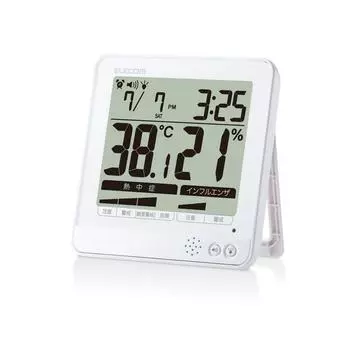 ELECOM Измеритель температуры и влажности, цифровой предупреждающий сигнал тревоги, большой, легко читаемый экран, белый штрих/вирус OND-04WH OND-04WH белый