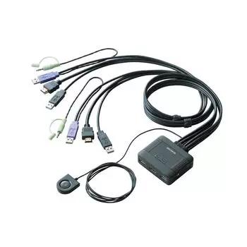 ELECOM KVM-переключатель HDMI USB-переключатель динамик ручной переключатель 2 шт. KVM-HDHDU2 чёрный