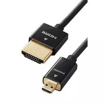 ELECOM micro HDMI cable 2m 4K x 2K compatible super slim black DGW-HD14SSU20BK