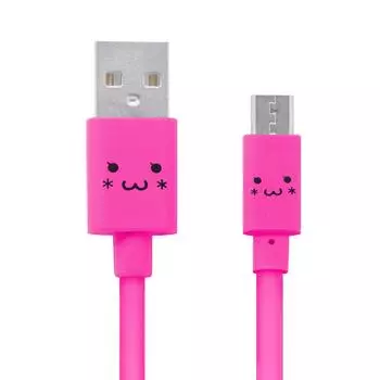 ELECOM Micro USB Cable Micro USB Quick Charging Compatible Faces with Various 2A Output Pink [Cute Expressions] Transfer/Charging 1.2m MPA-FAMB2U12CPN розовый