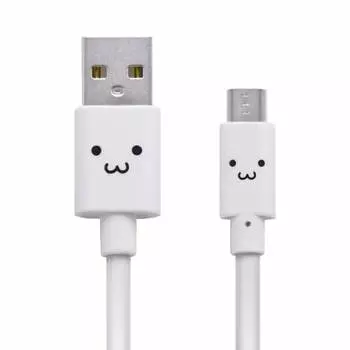 ELECOM Micro USB Cable, microUSB, compatible with quick charging, cute faces with various expressions, transfer/charging, 2A output, 1.2m, white MPA-F