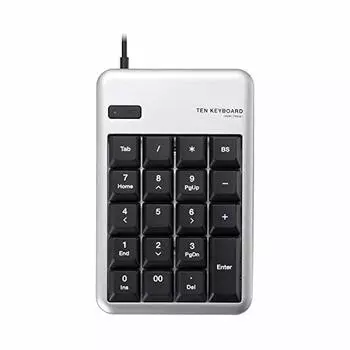 ELECOM Numeric Keypad Wired Membrane M Size with USB Port Highly Durable 10 Million Times Silver TK-TCM012SV
