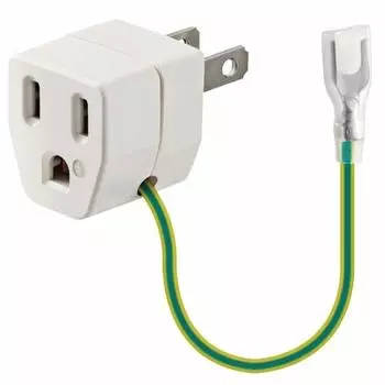 ELECOM OA lightning adapter white 3 pin to 2 pin grounded outlet T-H32