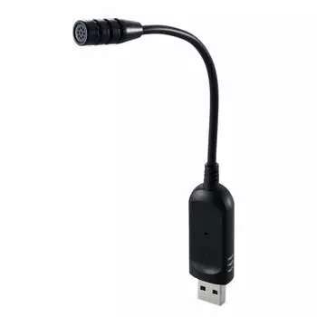 ELECOM PC Microphone USB Direct Plug Flexible Arm with Mute Button LED Black HS-MC08UBK