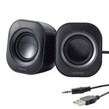 ELECOM PC Speaker 3,5 мм подключение Компактный легкий простое подключение [для ПК, смартфонов, музыкальных плееров и т. д.] Черный MS-P08UECBK