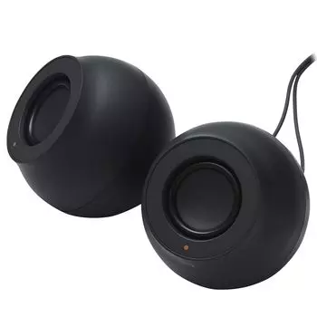 ELECOM PC Speaker USB Powered High Output Mini Plug Connection Volume Controller Compact Black 3.5mm 4.4W SP-P10CUBK