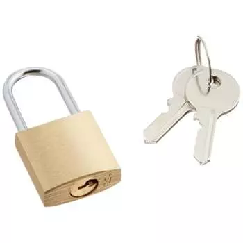 ELECOM Pin Tumbler Security Lock Padlock Gold Width 25 x Depth 11 x Height 51mm Brass with 2 Keys ESL-NK