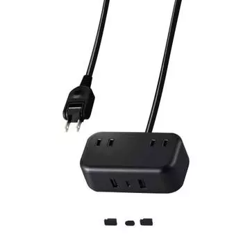 ELECOM Power Tap Lightning Guard USB Tap 3 м 2 порта USB 32 Вт USB-A 2 порта/USB-C 1 порт Настольный кран Зарядное устройство для деловых поездок Путешествия Крышка порта USB в комплекте