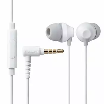 ELECOM Stereo Earphones Canal Type with Microphone Fast Music F12C White 3.5mm 10.0mm EHP-F12CMWH