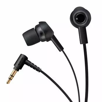 ELECOM Stereo Earphones Flat Cord Y Type 9mm Driver Black Anti-Tangle EHP-C3520BK