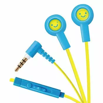 ELECOM Stereo Earphones with Flat Cable to Prevent Compatible with Smile 1 Microphone, Tangle, 1.2m (Y Type) iPhone/Smartphone, 3.54 Pole,