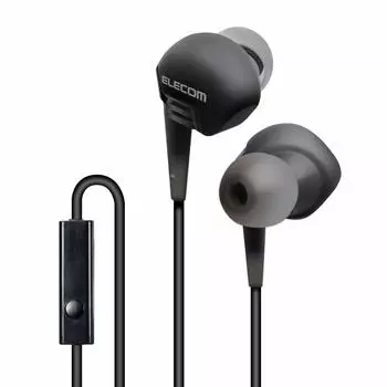 ELECOM stereo headphones earplug type black (with microphone) 3.5