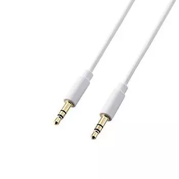 ELECOM Stereo Mini Plug Audio Cable Ultra Thin Slim Connector Gold Plated White 0.5m DH-MMIP05WH