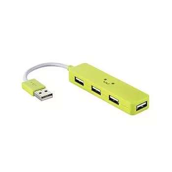 Elecom U2H-SN4NBF3GN USB 2.0 Hub, 4 порта, питание от шины, совместимость с Nintendo Switch, зеленый